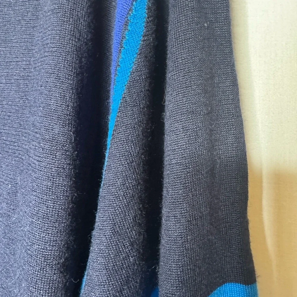 Cigar Couture Mens V Neck Colorblock Sweater Bold Retro Wool Eclectic Grandpa
